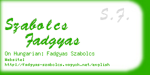 szabolcs fadgyas business card